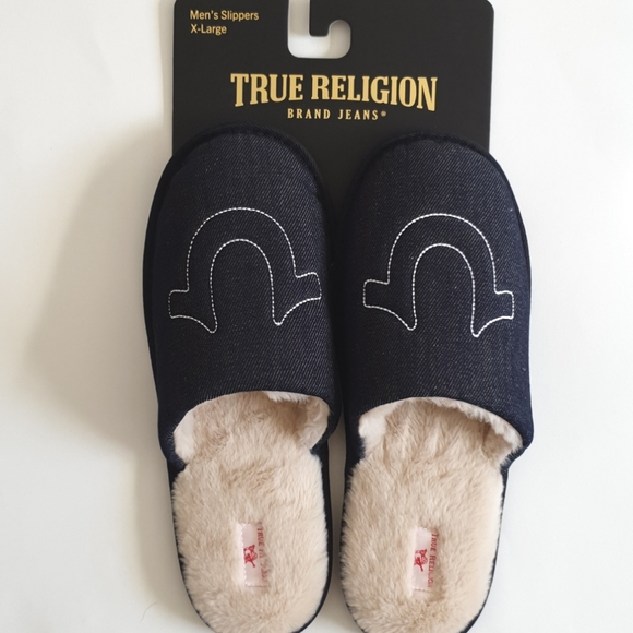True Religion Mens Slippers Slides 